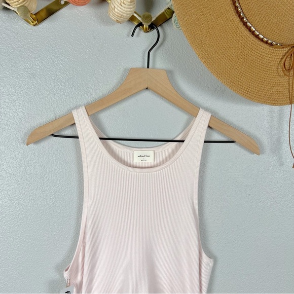 Aritzia Wilfred Free Cut-Out Knit Tank Mini Dress in Strawberry Puff Size Large - Picture 3 of 9